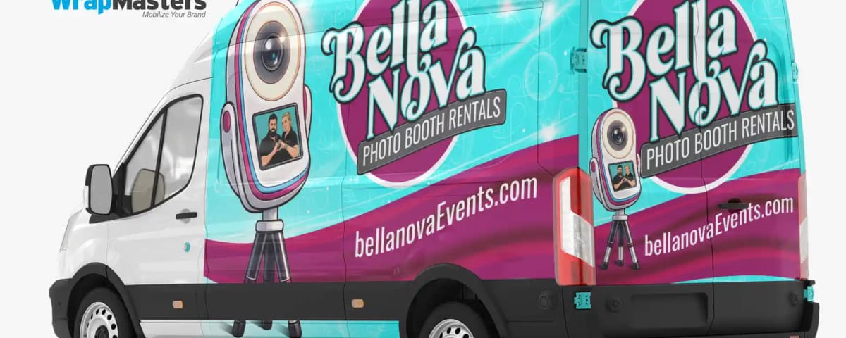 Bellanova photo booth van wrap by WrapMasters