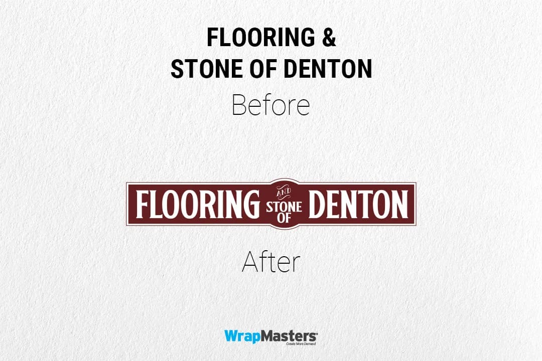 Flooring and Stone of Denton logo rebrand by WrapMasters