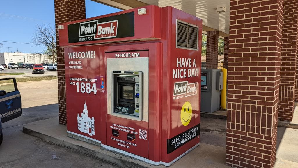 Point Bank ATM wrap by WrapMasters Denton TX