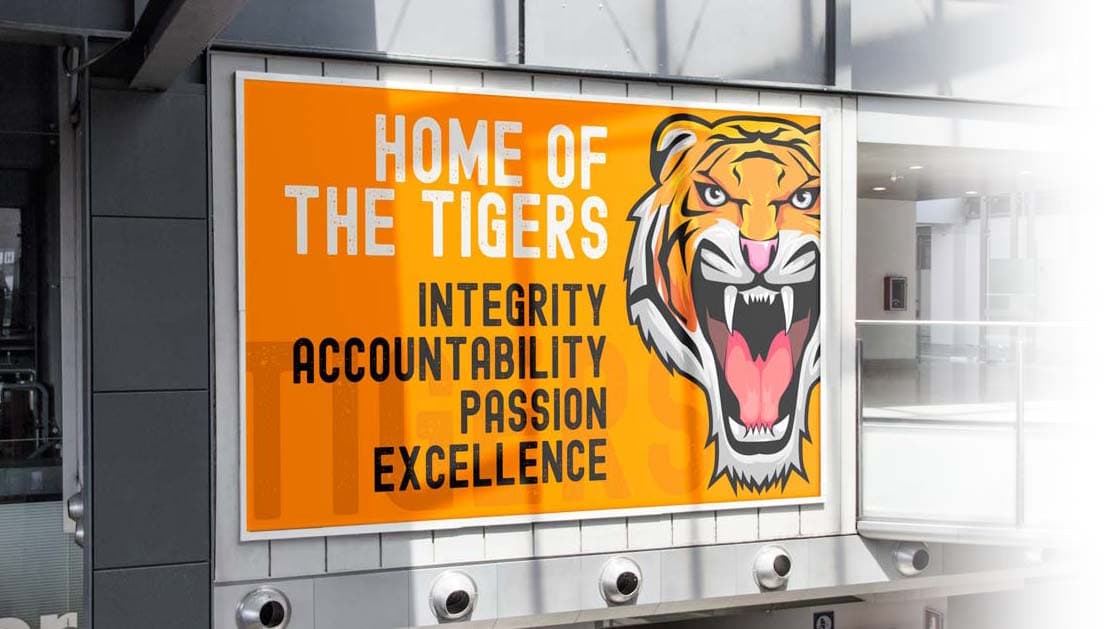 Large format tiger banner graphic by WrapMasters