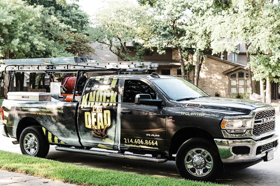 Earlier Knock Em Dead Pest Control van before WrapMasters full wrap