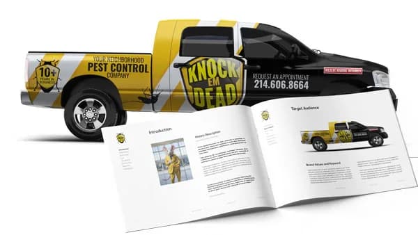 The Knock Em Dead brand system: truck wrap and brand guide by WrapMasters
