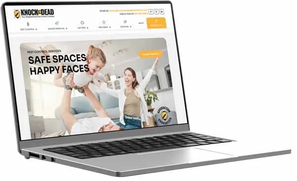 The Knock Em Dead pest control website built by WrapMasters