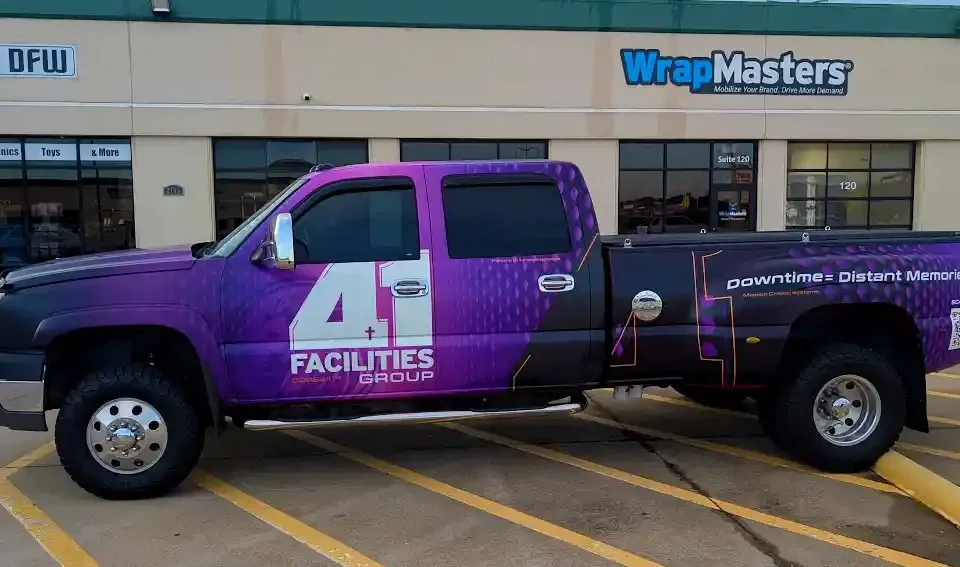 Facilities management full truck wrap in Denton by WrapMasters