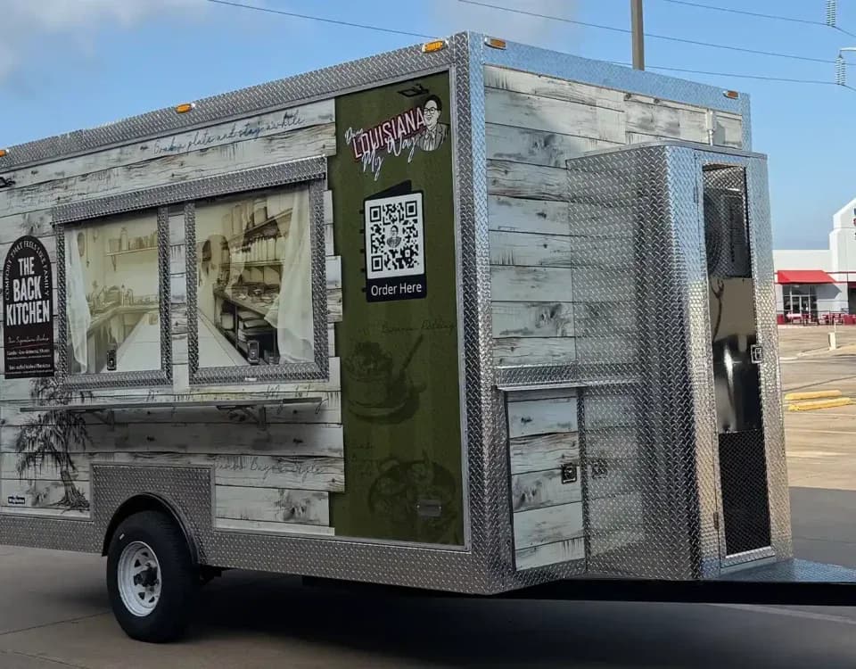 Custom food trailer wrap design by WrapMasters