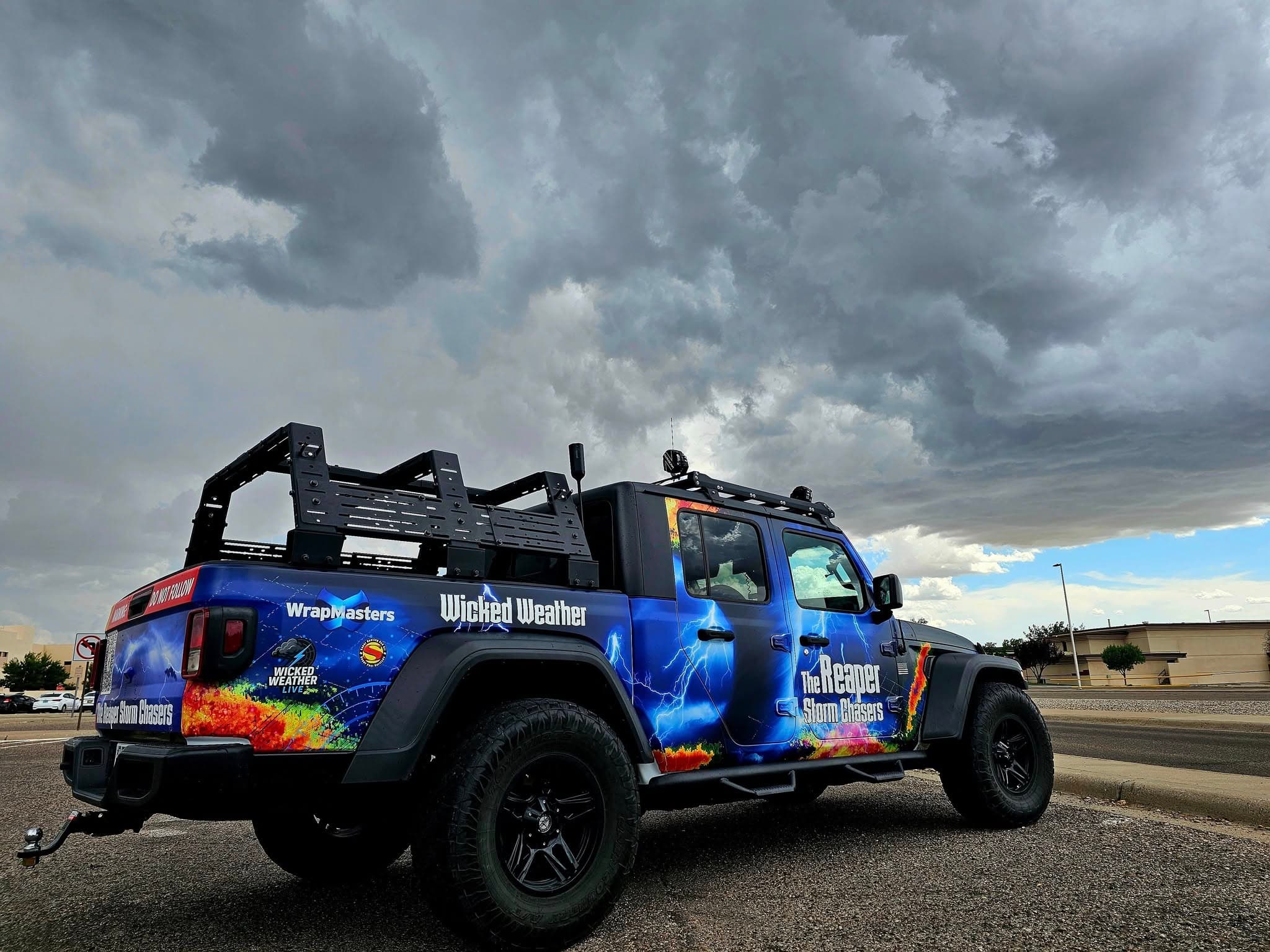 Storm chaser Jeep Gladiator wrap by WrapMasters