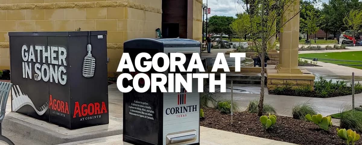 Branded Utility Box Wrap Agora at Corinth
