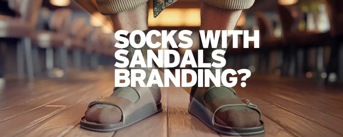 Socks with sandals branding