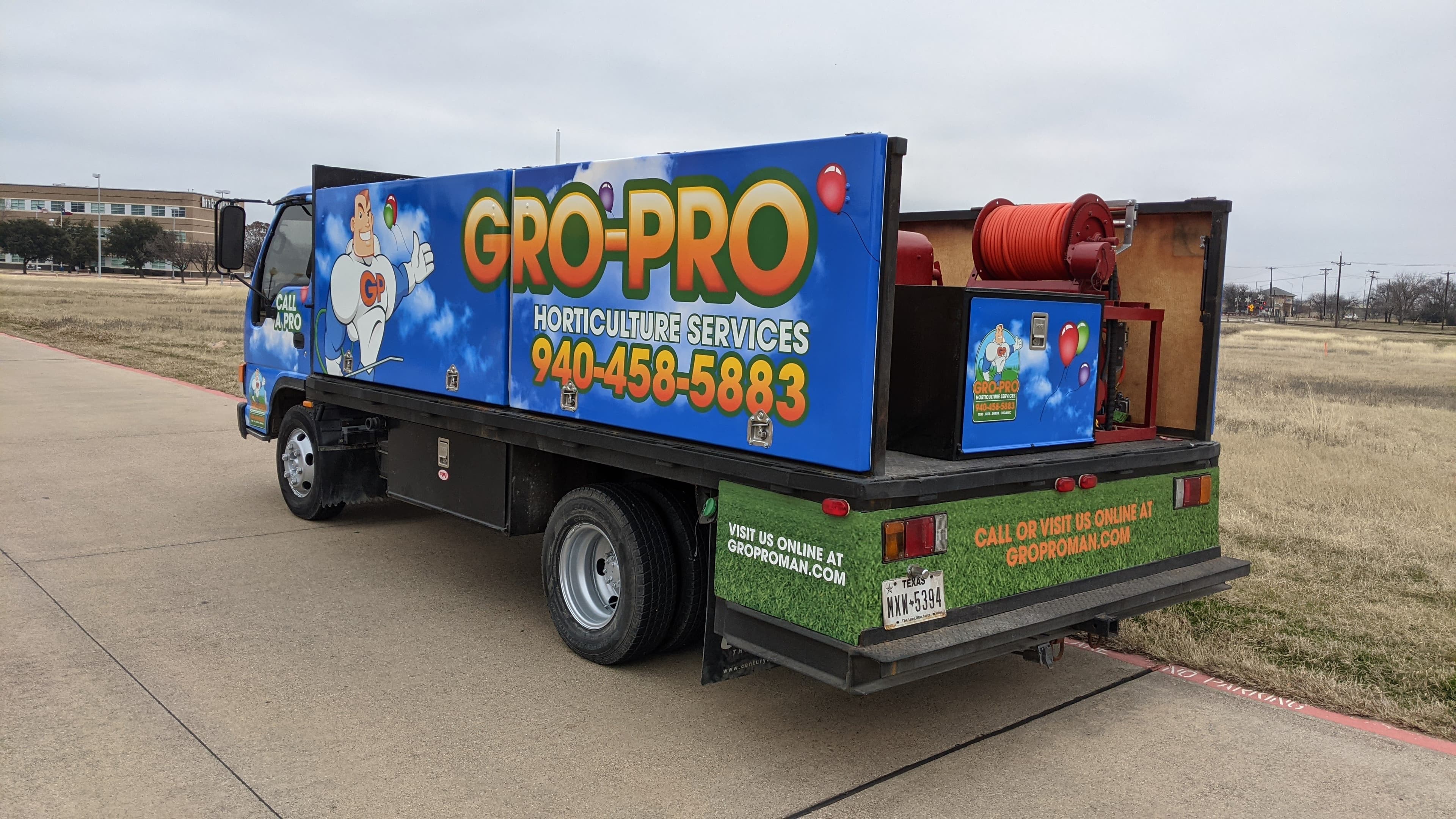 Gro-Pro lawn care truck wrap side view by WrapMasters