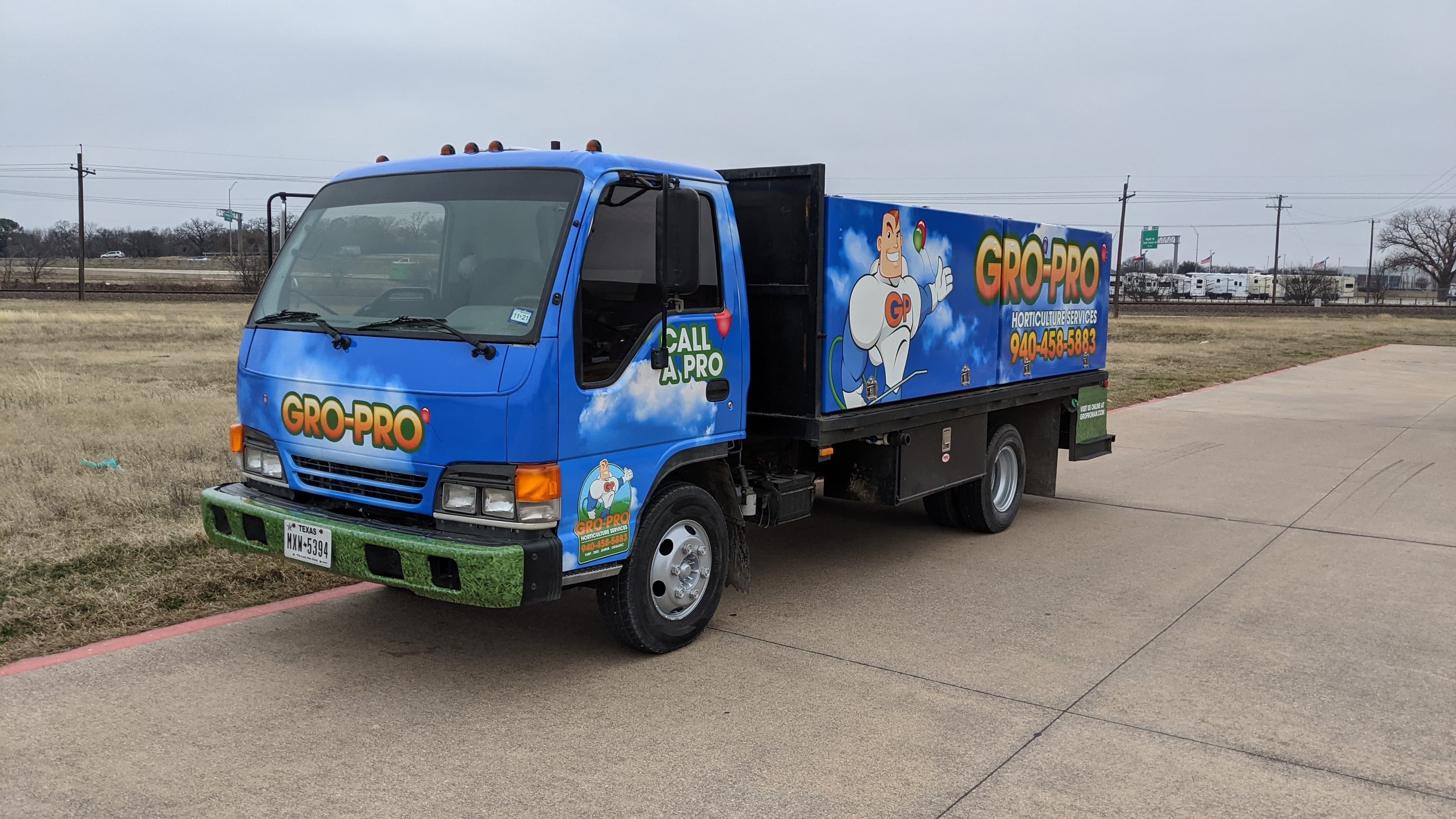 Gro-Pro Horticulture Services lawn treatment truck wrap by WrapMasters