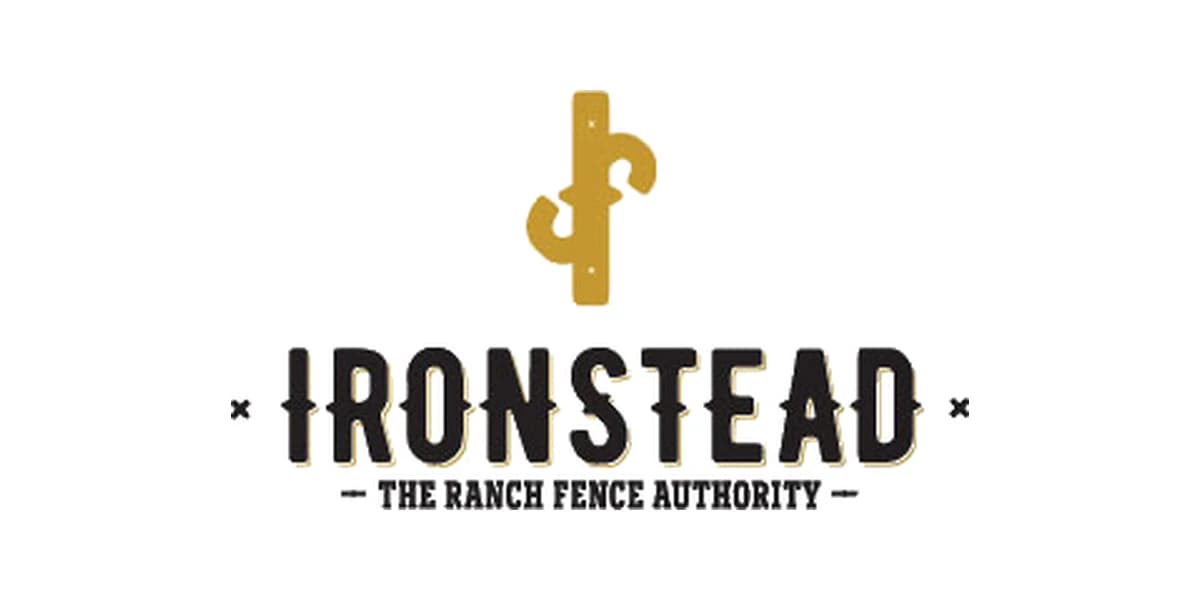The new Ironstead logo by WrapMasters: a gold iron brand mark over the Ironstead wordmark and The Ranch Fence Authority
