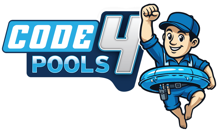 Code 4 Pools logo and icon designed by WrapMasters