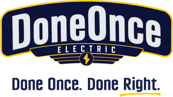 Done Once Electric logo with tagline designed by WrapMasters