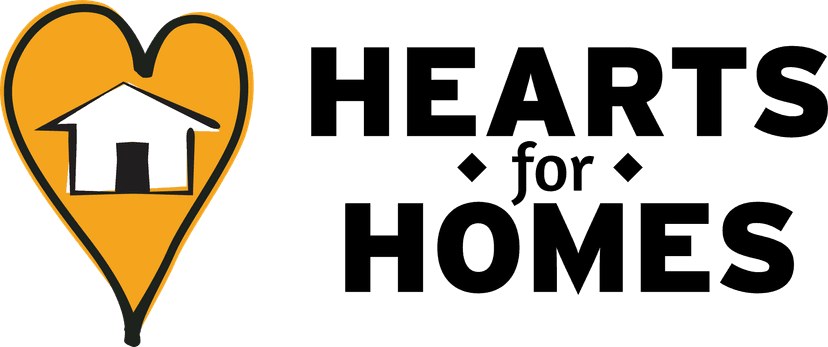 Hearts for Homes nonprofit logo designed by WrapMasters
