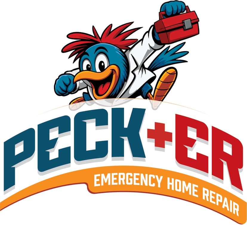 Peck+ER emergency home repair logo designed by WrapMasters