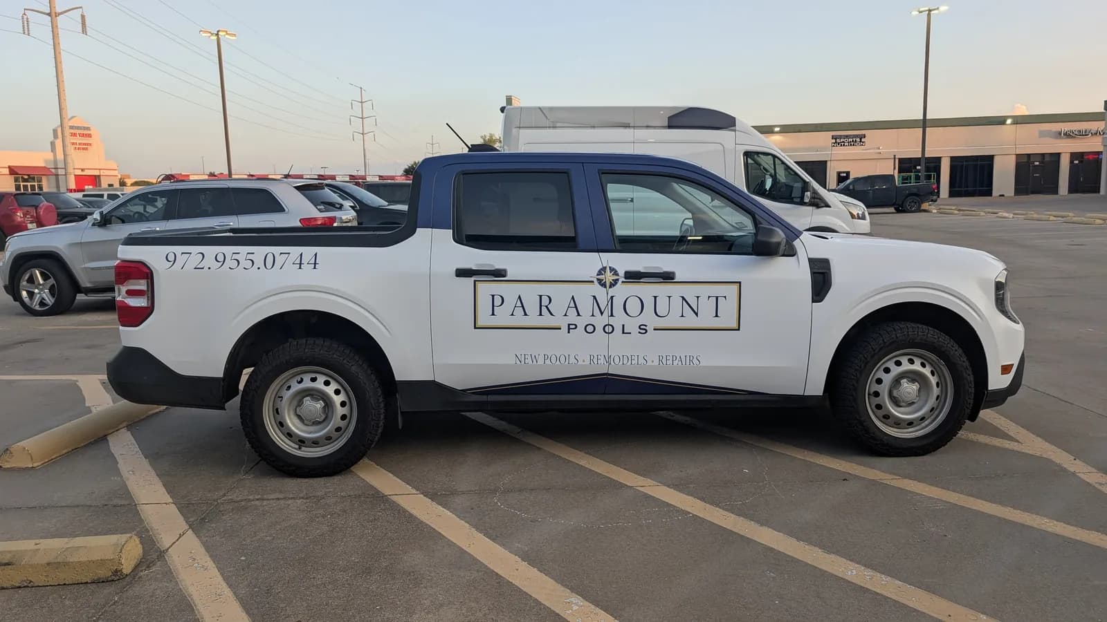 Paramount Pools partial truck wrap by WrapMasters